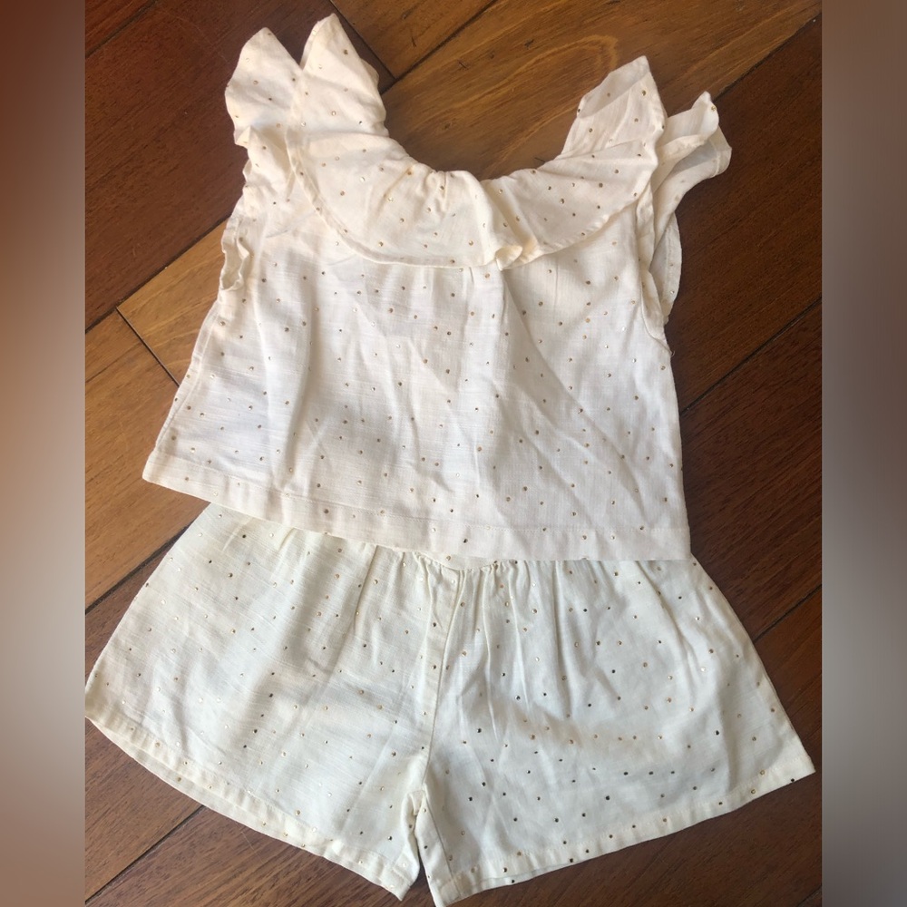 NWT Mayoral Cream Blouse and Shorts Size 3T Set